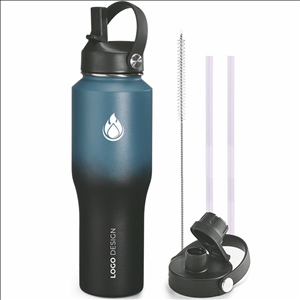 Hydro Travel Flask w/ Straw and Spout l,32oz Insulated Water Bottle with Straw fit in Car Cup Holder